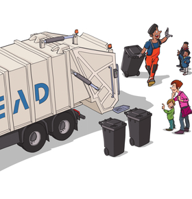 Abfallberatung für den Nachwuchs: Das EAD-Müllfahrzeug zu Besuch in Darmstädter Kindergärten und Schulen